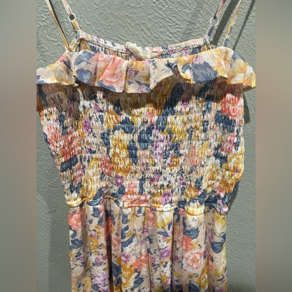 Altar'd State Floral Smocked Romper - Pink and Yellow and Blue Girly and Cute - Picture 3 of 5